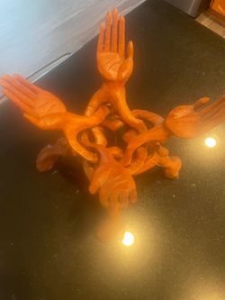 Rare Vintage Hand Carved Folding Plant Stand