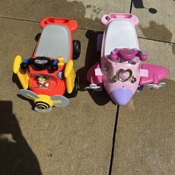 Disney Mickey Mouse and Princess Ride-On Planes