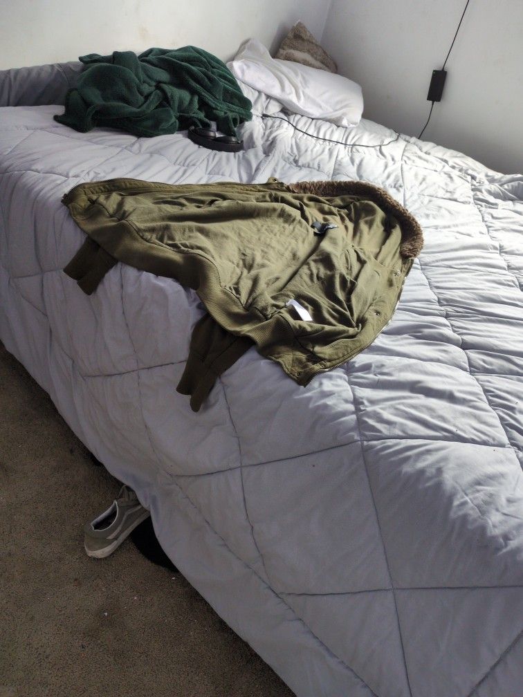 fox fur hoodie olive green