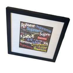 Limited edition 366/1200 signed Fairchild Paris Supreme Multicolor Graphic Art print in Black Frame   Bold Supreme graphic art. Features vibrant multi
