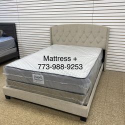 Queen Bed 🛏️ Headboard Frame Mattress And Box Spring All Included Brand New Same Day Delivery 🚚 Or Store Pickup 