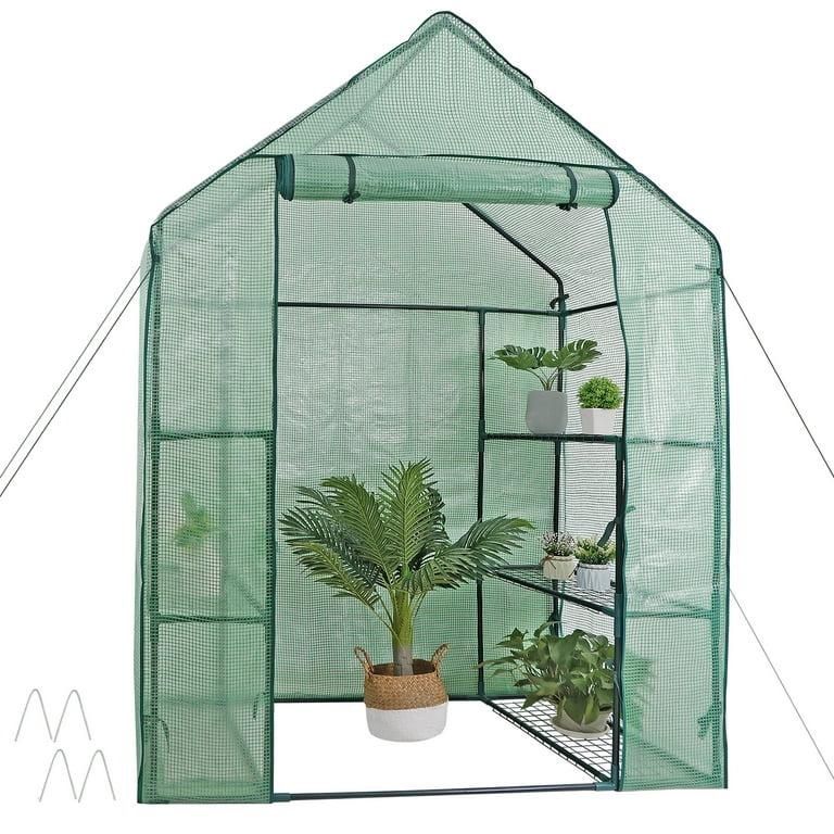 ZENY - 57" x 57" x 77" - 3-Tier 8 Shelves - Portable Mini Walk-In Greenhouse