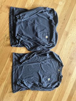 Men’s medium Carhartt, gray long sleeve pocketed shirt.QTY 2