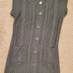 Xoxo Grey Sweater Cardigan Sleeveless 