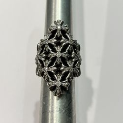 Chrome Hearts Chain Diamond Mallie Ring 