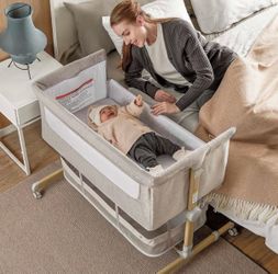 Baby Bassinet Bedside Sleeper, besrey Bedside Bassinet for Newborn Infant with Comfy Mattress,