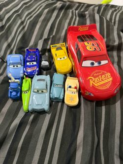 Lot Of 10 Disney Pixar Movie Cars Diecast, Plastic, Various Sizes