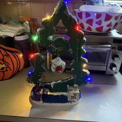 Wooden Lighted Xmas Tree
