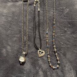 Brighton Latika Beaded Long Necklace Silver 