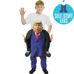 Kids Donald Trump Piggyback Costume 6-12 yrs Ex US President Ride On  Childrens 
