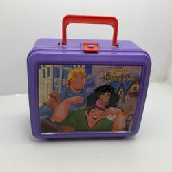 Disney the Hunchback of Notre Dame Lunchbox Red Purple Plastic 1990s
