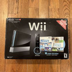 Nintendo Wii EMPTY BOX ONLY Black Replacement Console Box Tray Manual