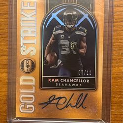 Kam Chancellor 2023 Panini Gold Standard Gold Strike Auto /10