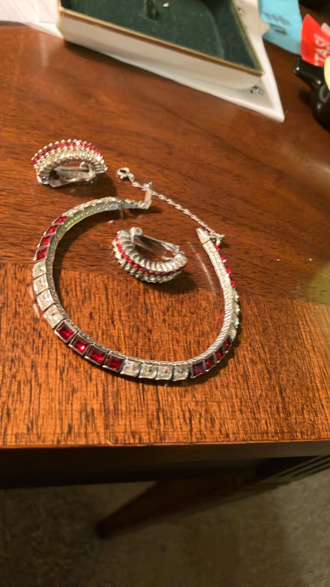 Sterling Ciner Bracelet & Clip On Earrings
