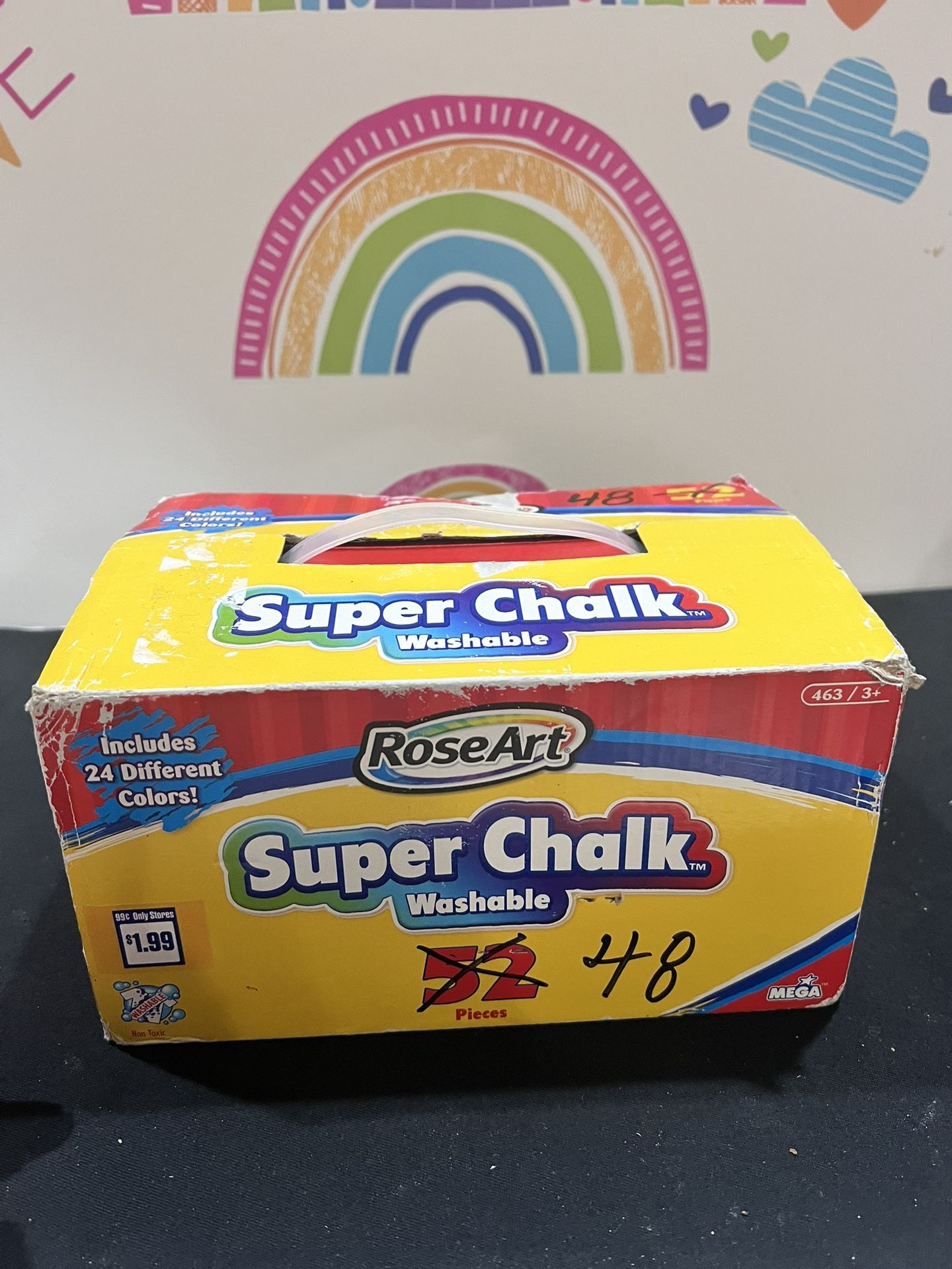 ROSEART SUPER CHALK ( WASHABLE)  BOX OF 48 SEALED/UNUSED OPEN BOX