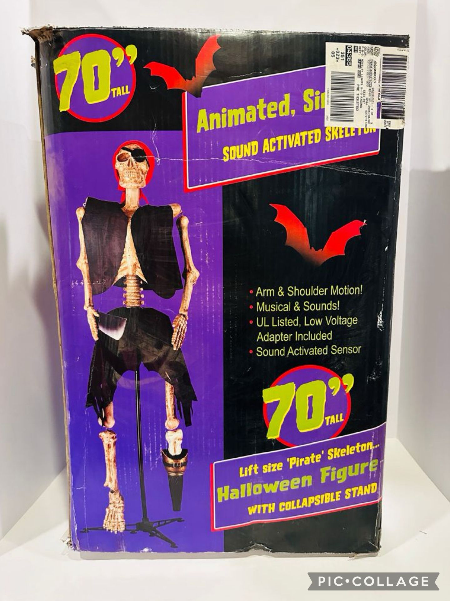 Halloween 70" PIRATE SKELETON Animatronic Talking Prop Works