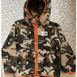 The North Face Boys Camouflage Zip Hoodie Jacket Size 4