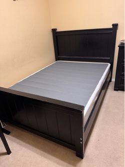 Twin bed frame with metal box spring