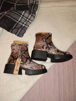 Women's snake print boots