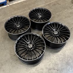 20 Inch Staggered Matte Black AMG Style Wheels Rims FIT MERCEDES S580 S560 S600 S500 S550 S63 S400 S450 S350 S CLASS STYLE WHEELS