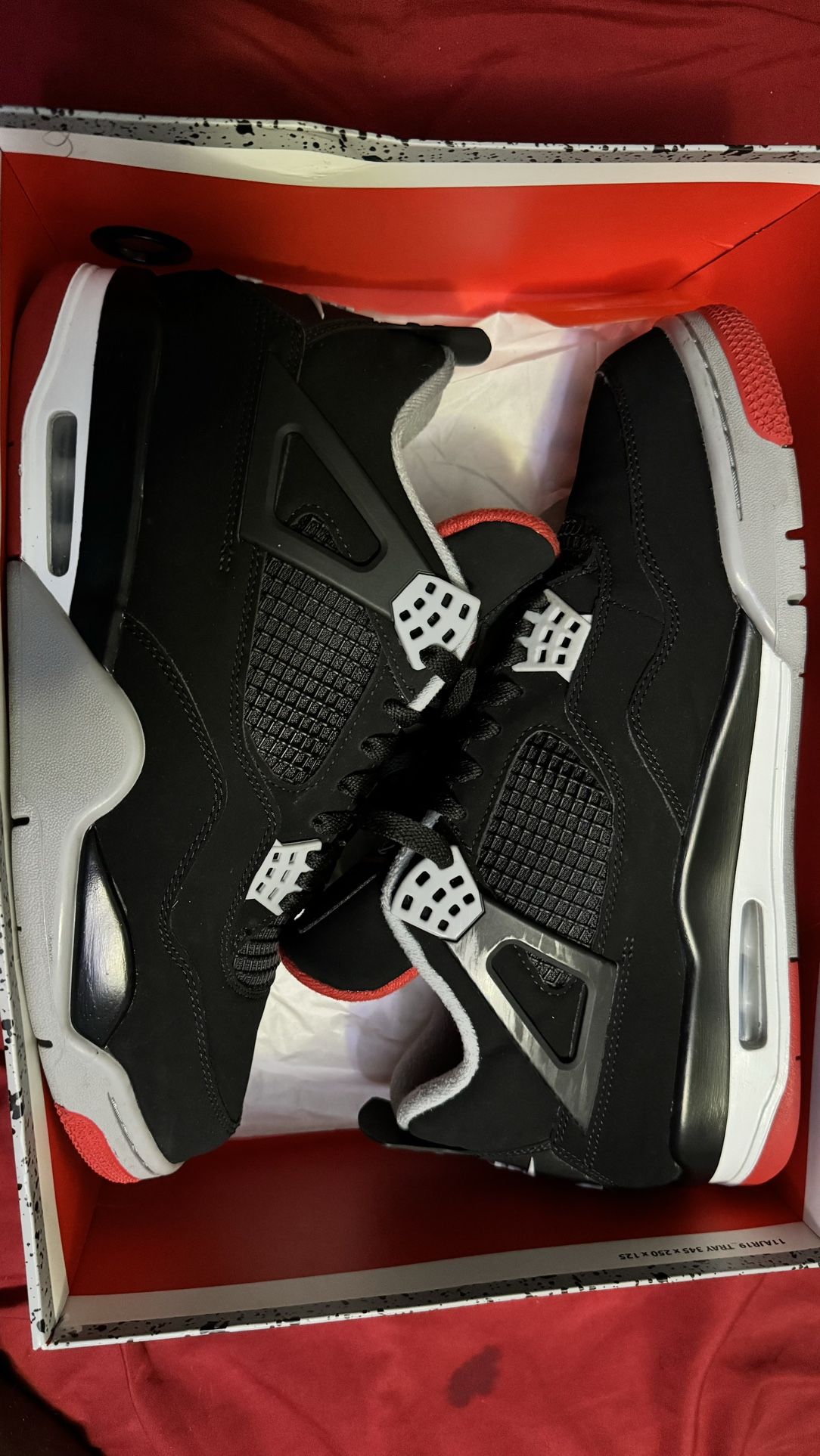 2019 Nike Air Jordan Retro 4 Bred Size 11.5