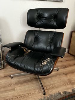 Vintage - MCM Ply Craft “Eames Swivel Lounge Recliner reimagined” by George Mulhouser w/ottoman