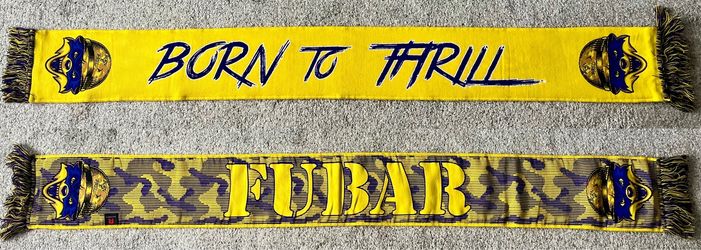 FUBAR (Nashville SC Supporters Military Group) Born To Thrill Soccer Scarf