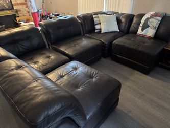 Leather sectional
