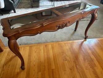 Wood console table