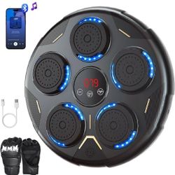 Music Boxing Machine, Boxing Machine Wall Mounted Music with Gloves, Smart Bluetooth Boxing Equipment, Boxing Music Workout Machine