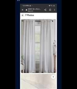 DKNY 50 x 96 in Murray White Window Curtains Rod Pocket Tab Light Filtering

