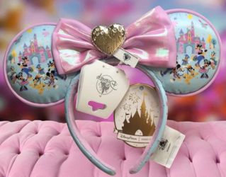 Disneyland 70th Anniversary Stoney Clover Lane Minnie Mouse Ears Headband BNWT