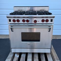 Wolf 36” Oven 6 Burner Cooktop R366