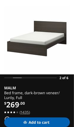 Full Size Bed Frame with Slats and Mattress