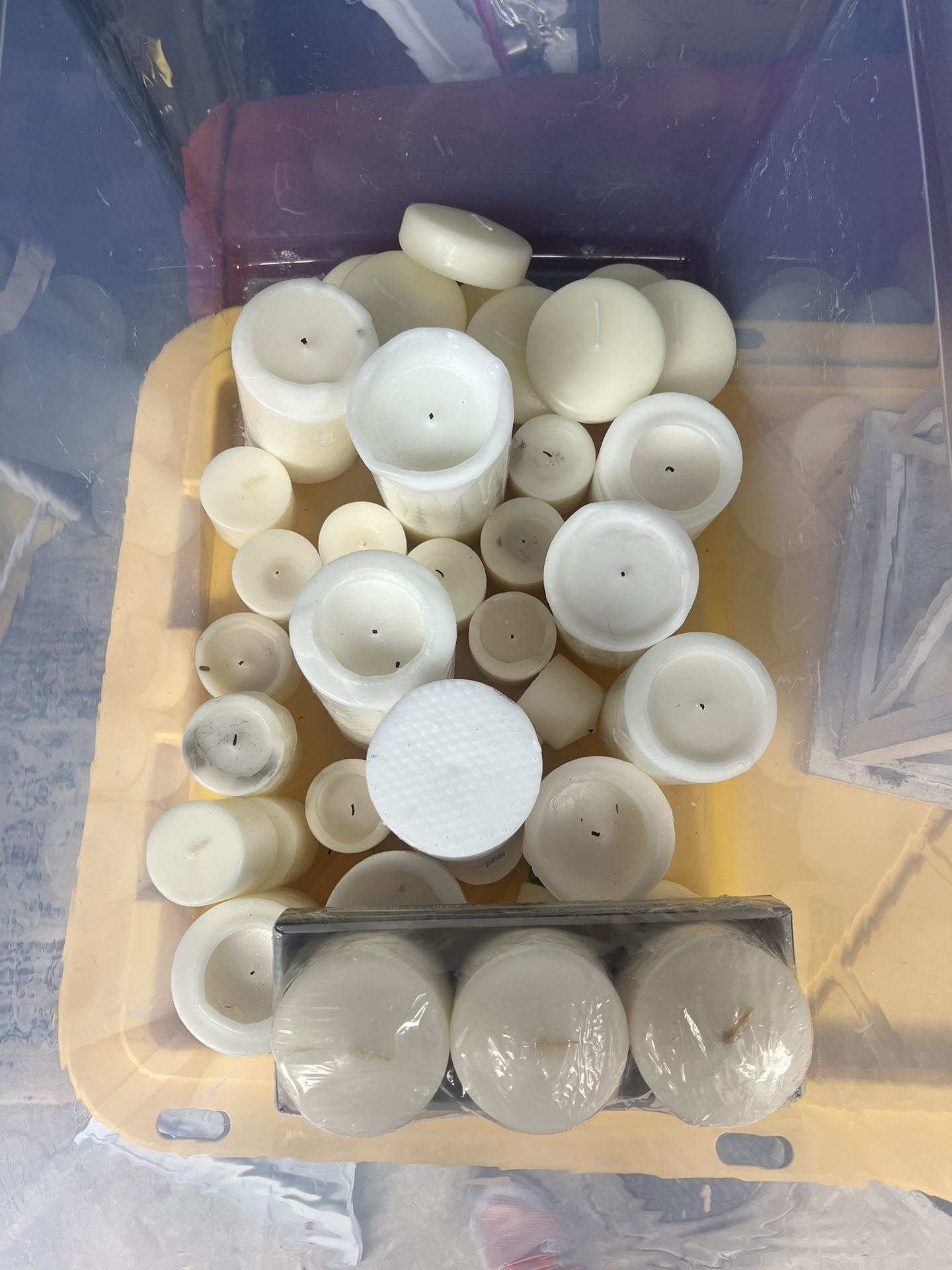 Box of Wax Candles Some Used / Some New