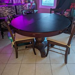 Solid Wood Gaming Table And 4 Chairs - $50 OBO