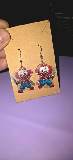 Clown Halloween Polychrome Earrings