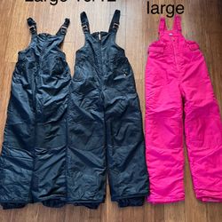 Kids Snow Bibs Size Large (10/12)