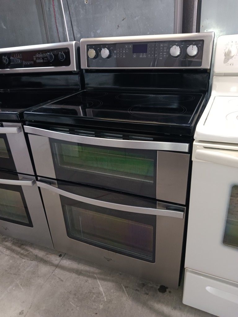 Whirlpool Glass Top Stove Double Oven Everything Works Good 💯