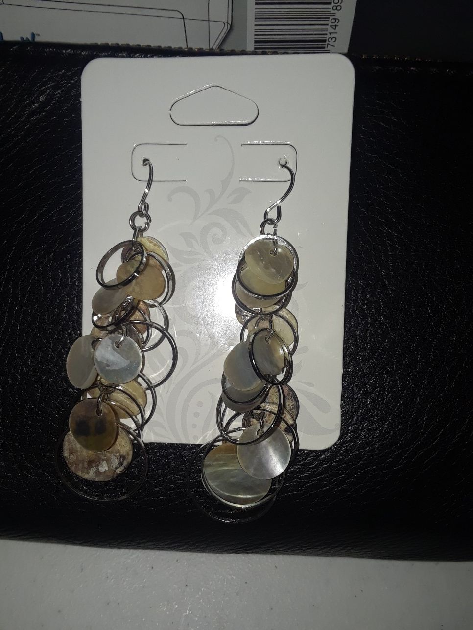 Dangle Earrings With Round Seashell Accents