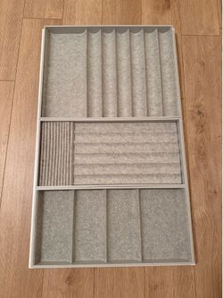IKEA KOMPLEMENT Jewelry Organizer Insert for PAX Wardrobe Pull-Out Tray Light Gray 39 3/8” x 22 7/8”