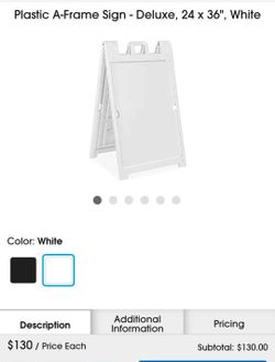 Plastic A-Frame Sign 24x36 White