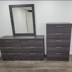 Dresser Whit Mirror And Chest - Cómoda Con Espejo Y Gavetero 