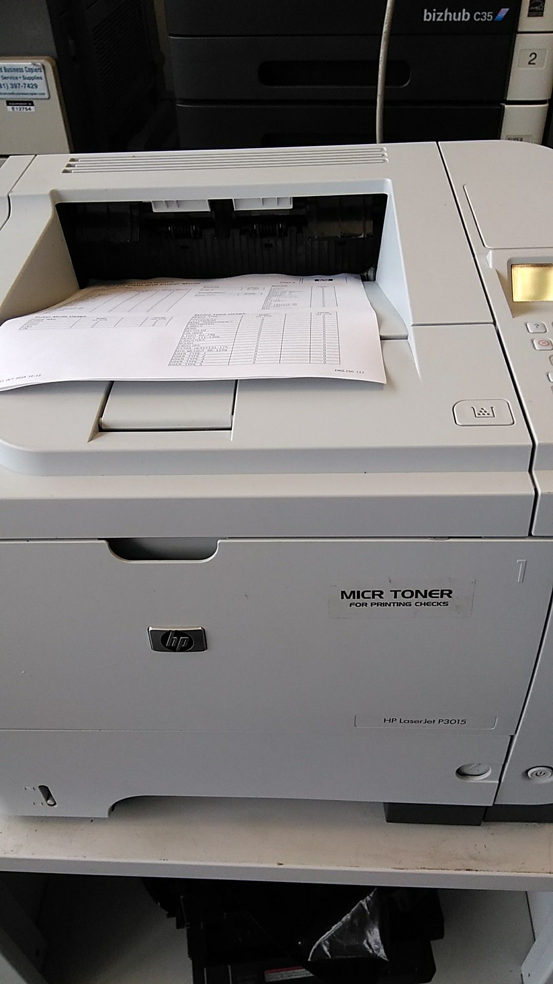 Printer Check printing with magentic toner
