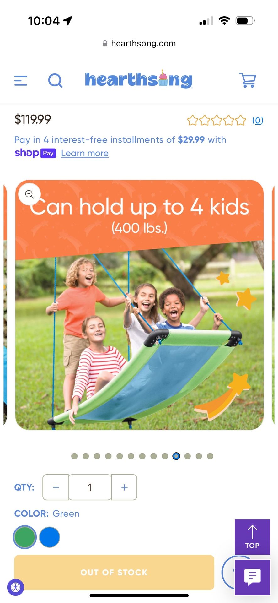 Sky Curve - Hearthsong - Children’s Swing Never Used