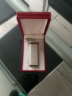Cartier Silver Grid Pattern Lighter