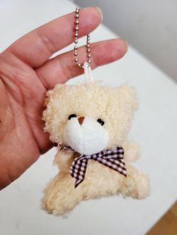 Mini teddybear plushie keychain accessory