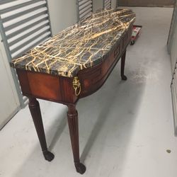 BEAUTIFUL MARBLE TOP CONSOLE TABLE 