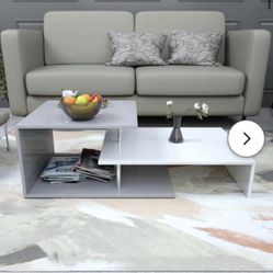 4 Legs coffee table with storage/Gray/White
