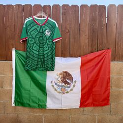 Mexican Soccer Jersey And Mexican Flag World Cup 2026